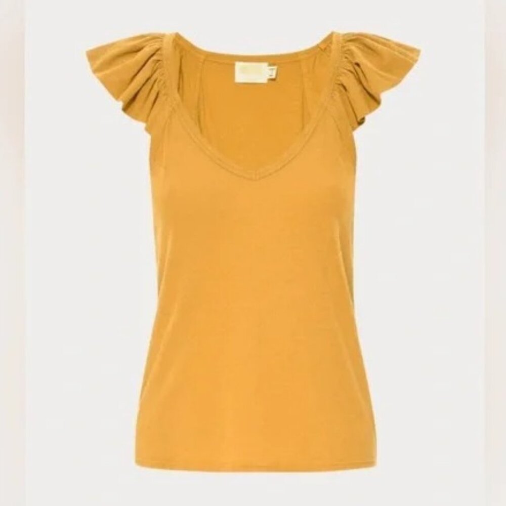 Nation LTD Aven Mustard Ruffled Cami Top